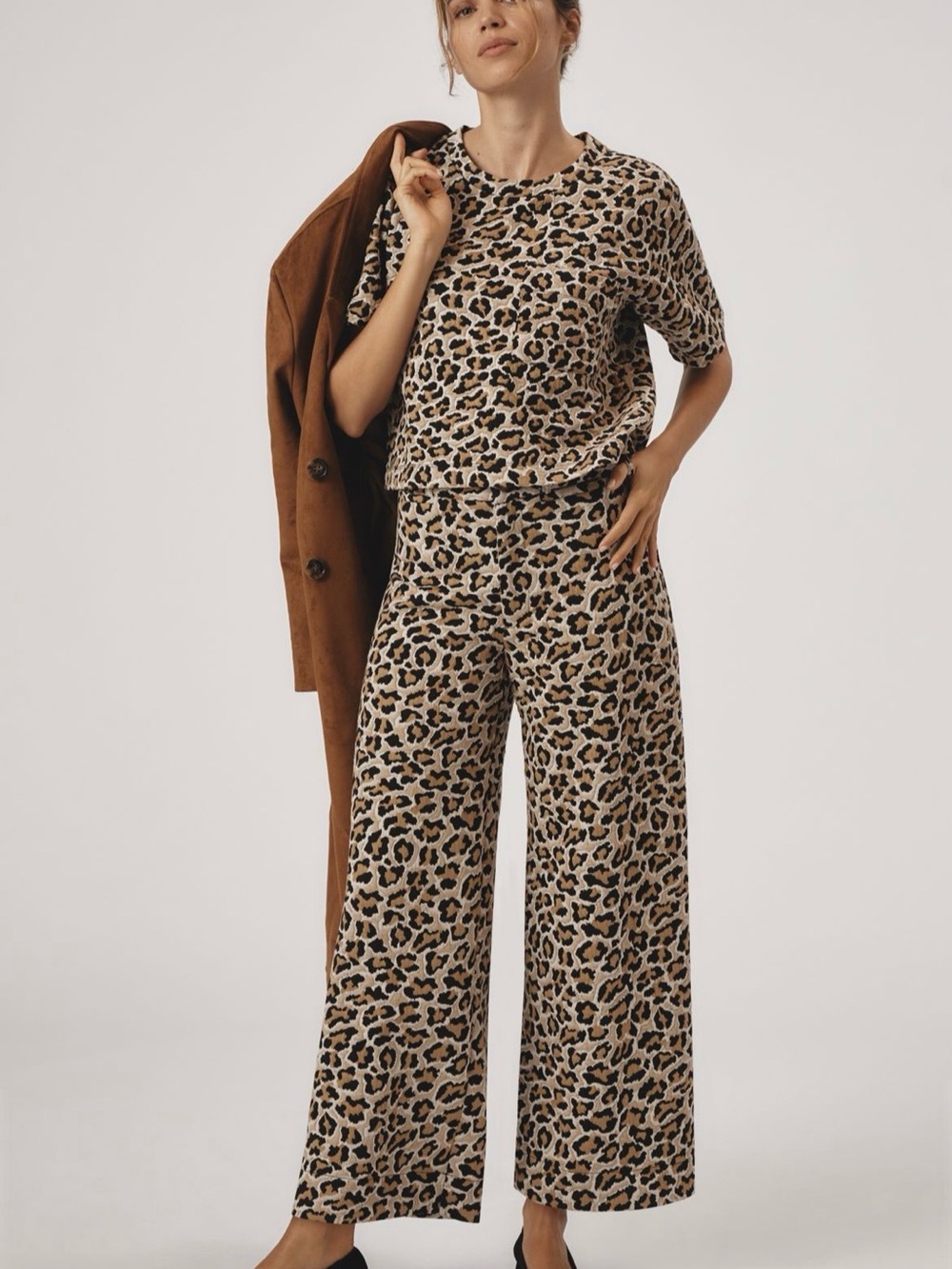 Erie High-Rise Crop Wide-Leg Pants by Maeve: Knit Edition - Worn Once